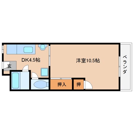 大和朝倉駅 徒歩2分 3階の物件間取画像